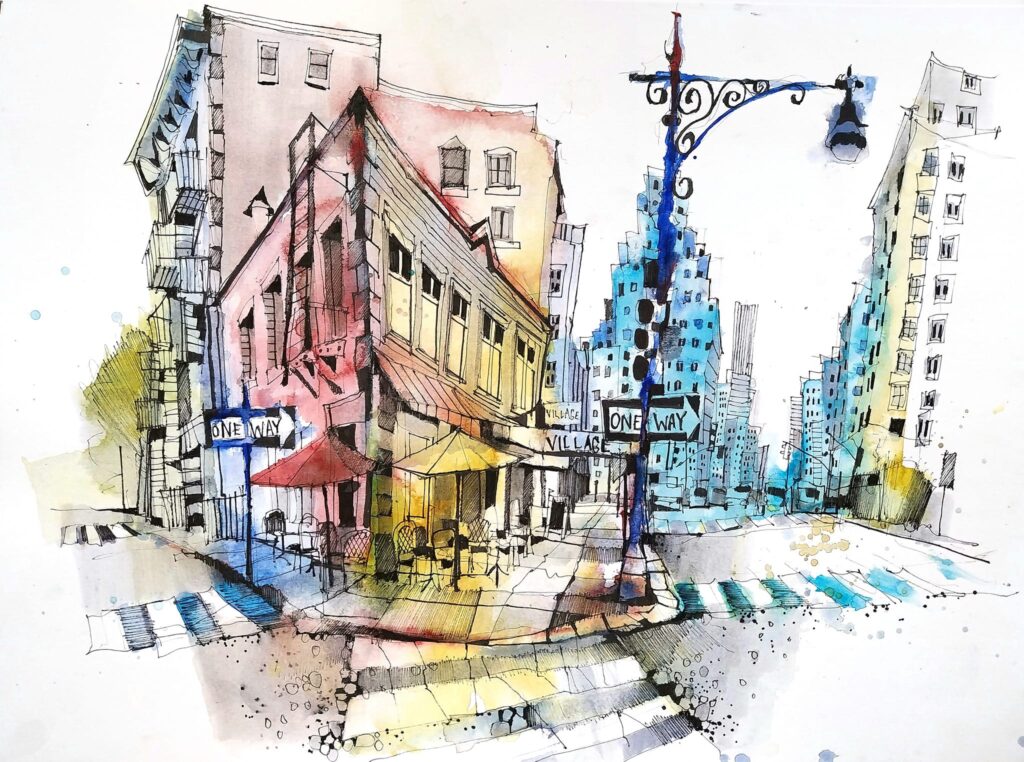 Greenwich, London – urban sketch by Ian Fennelly