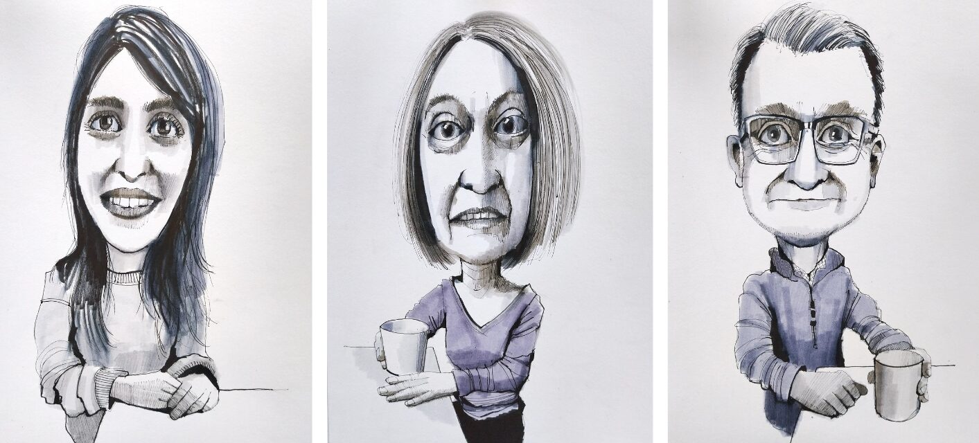 People sketches by Ian Fennelly.