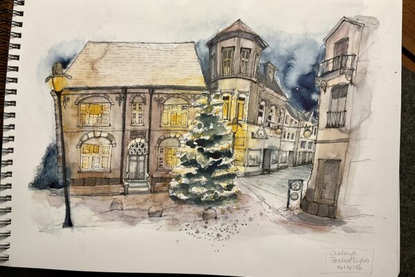 Sketch by student Anja Saalberg – Urban Sketch Course